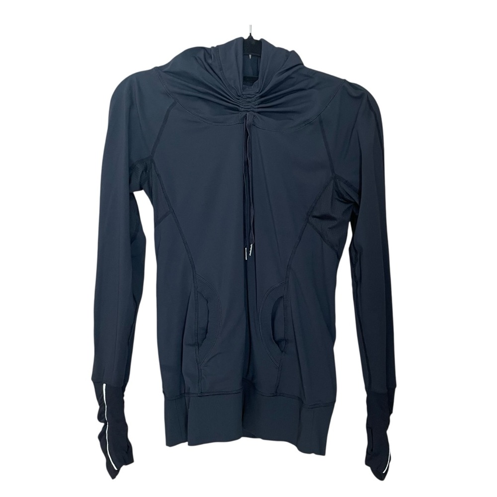 Lululemon Run Stay on Course Pullover Hoodie Womens 6 Black Athletic Jacket